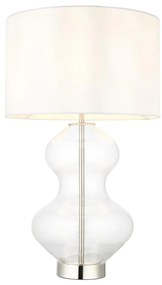 Endon 102676 - Ściemniana lampa stołowa KELDA 1xE27/10W/230V biała/matowy chrom