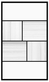 Ścianka prysznicowa do kabiny walk-in teksturowana z sitodrukiem - Czarny mat - 120 x 200 cm - SLOMENA