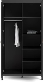 Dwudrzwiowa szafa ubraniowa Madrid 2D czarny mat