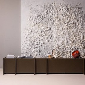 Ciemnobrązowa szafka pod TV w dekorze jesionu 102x53x44 cm Brock – WOOOD