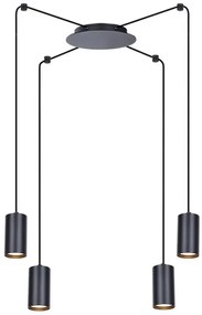 Czarna industrialna lampa wisząca pająk M2-L64