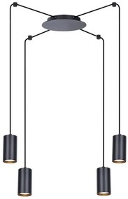 Industrialna czarna lampa wisząca pająk - S781-Lona