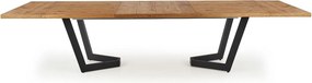 Stół rozkładany MASSIVE 160(250)x90 jasny dąb/czarny