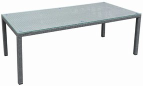 Stół ogrodowy z szarego technorattanu 200 x 100 cm
