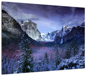 Obraz zimowego górskiego krajobrazu (70x50 cm)