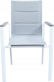 3587W-WH Krzesło Ogrodowe Aluminiowe Białe 56x65x88 cm Komfortowe Wytrzymałe Pianka
