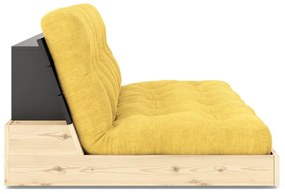 Żółta sztruksowa rozkładana sofa 196 cm Base – Karup Design