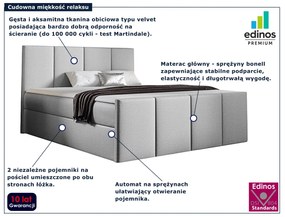 Jasnoszare łóżko welurowe z zagłówkiem 5 rozmiarów P2-T69