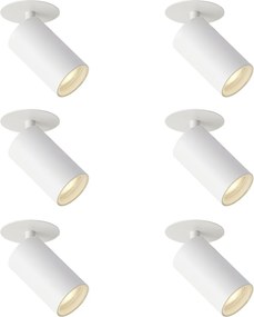 Zestaw 6 nowoczesnych reflektorów wpuszczanych białych GU10 50mm IP44 - Chels