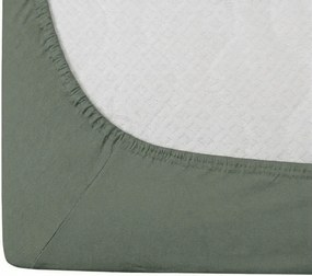 PrzytulneMieszkanie.pl Prześcieradło bawełniane z gumką STANDARD 90 x 200 cm szaro-zielone