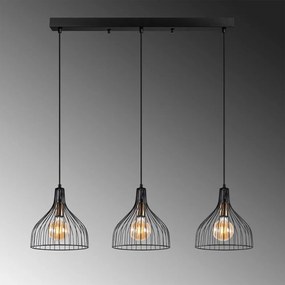 Czarna lampa wisząca z metalowym kloszem Cafu – Opviq lights