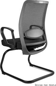 Krzesło biurowe z podłokietnikami na płozach Anggun Skid BL418 Black