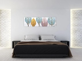 Obraz - Designowe drzewa (170x50 cm)