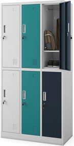 Szafa szkolna 6-skrytkowa Igor 90x45x185 cm wielokolorowa