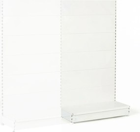Regał sklepowy jednostronny, pełne ścianki, 1600 x 1000 x 450 mm, dodatkowy, biały