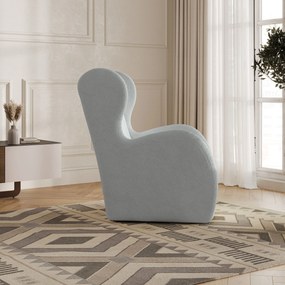 Fotel MASTI do Salonu WYGODNY, Styl Minimalistyczny, Tkanina Quelle, Kolor Jasnoszary