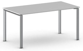 Stół konferencyjny do biura PRIMO INFINITY, 160x80 cm, szaro-srebrna podstawa, szary