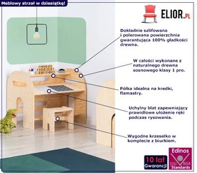 Małe biurko dziecięce z uchylonym blatem A4-H41