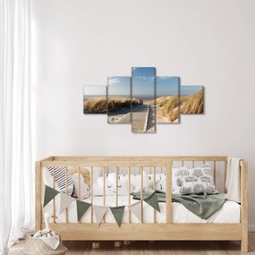 Obraz - Piaszczysta plaża na wyspie Langeoog, Niemcy (125x70 cm)