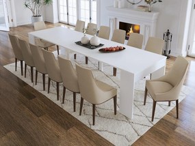 Stół konsola rozkładany dla 12 osób - 6 przystawek - Biały - ONEGA