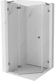Mexen Lunar L kabina prysznicowa pięciokątna uchylna lewa 80 x 80 cm, transparent, gun metal - 831L-080L-080P-95-00-L
