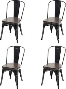 Krzesło do jadalni MCW-H10e (zestaw 4 sztuk),  czarno-brązowy