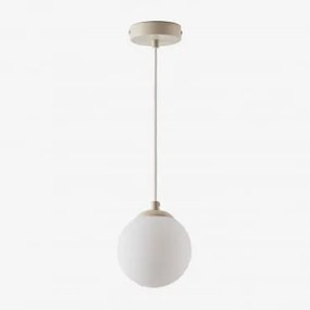 Lampa Sufitowa Ø12 Cm Z Żelaza Z Kulą Szklaną Uvol Kremowa Tapioca - Sklum