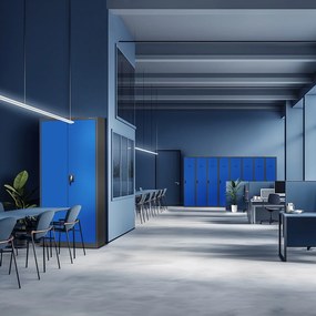 Szafa biurowa Jan dwudrzwiowa 90x40x185 cm antracyt/niebieski