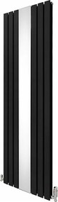 Grzejnik i zawory z płaskim lustrem - 1800 mm x 565 mm - czarny