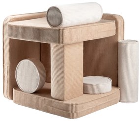 Jasnobrązowa sztruksowa sofa dla dzieci 132 cm Settee – Wigiwama