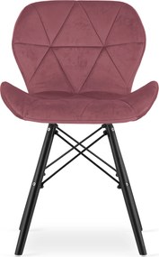 Krzesło LAGO Aksamit - ciemny róż / nogi czarne