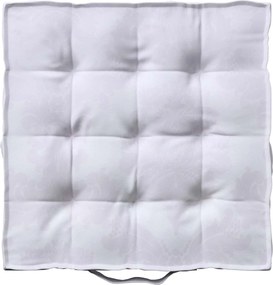 Poduszka na krzesło Kuba kolor biały tkanina połyskliwa, strukturalna, wzorzysta