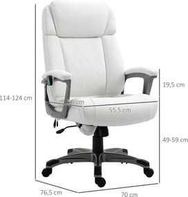 Vinsetto Krzesło Fotel z masażerem fotel krzesło obrotowe z 6-punktowym masażem Maksymalne obciążenie 136kg kolor biały | Aosom PL