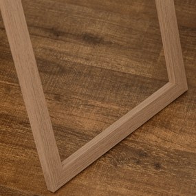 HOMCOM Lusterko Stojące Pełnowymiarowe Srebrne z Jasnobrązową Ramą Eleganckie do Sypialni i Garderoby | Aosom PL