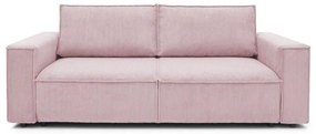 Jasnoróżowa sztruksowa rozkładana sofa 245 cm Nihad – Bobochic Paris