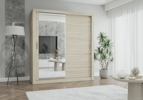 Szafa przesuwna LYON z lustrem 203 cm sonoma