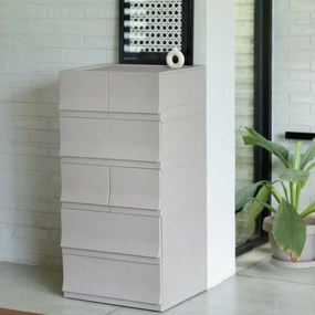Modułowy pojemnik Wave Junior Wood na kółkach 43,4 x 27,2 x 22 cm, wąski - 1 szuflada - kółka