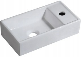 Umywalka nablatowa prostokątna ceramiczna biała stawiana na blat 40x22 cm