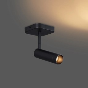 Nowoczesny reflektor sufitowy czarny okrągły GU10 35 mm obrotowy i przechylny - Kate
