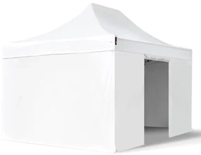 TOOLPORT 3x4,5 m Namiot Ekspresowy, PREMIUM Stal 40mm, ze ścianami bocznymi, bez okien, biały - (600061)