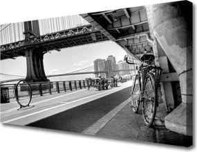 Obraz canvas Rowerowy Szlak nad Mostem