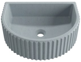 Umywalka betonowa podwieszana / nablatowa półokrągła bez otworu na baterię 45 x 36 cm MUSLIN | różne kolory : Kolor - Ciemny szary, Typ montażu - nablatowa