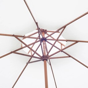 Outsunny Parasol ogrodowy z podwójnym dachem Drewniany kremowo-biały 2,7m Elegancka ochrona przeciwsłoneczna | Aosom PL