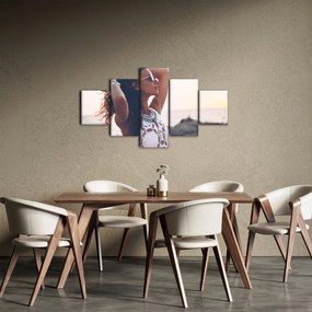 Obraz kobiety na plaży (125x70 cm)