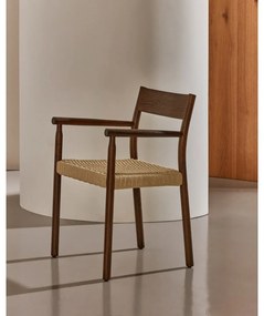 Brązowo-naturalne krzesło z litego drewna dębowego Yalia – Kave Home