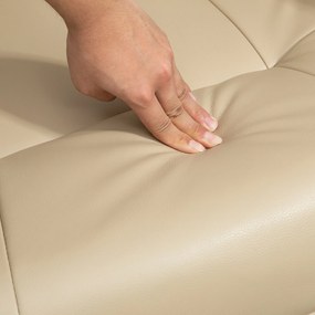 HOMCOM Fotel Relaksacyjny, Regulowany, z Funkcją Leżenia, do 120 kg, Ekoskóra, 78 x 87 x 100 cm, Kremowy