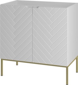 Szafka pod umywalkę wpuszczaną Aspen 08, biały mat/złoty, 80 cm