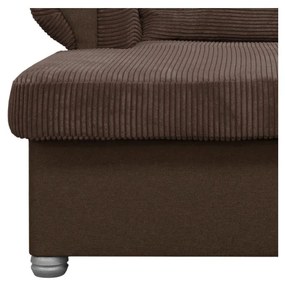 Ciemnobrązowy sztruksowy szezlong Lord – Ropez