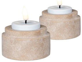 Kamienne świeczniki zestaw na świeczkę typu tealight 2 szt. – House Nordic