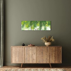 Obraz - Jeleń w lesie (z zegarem) (90x30 cm)